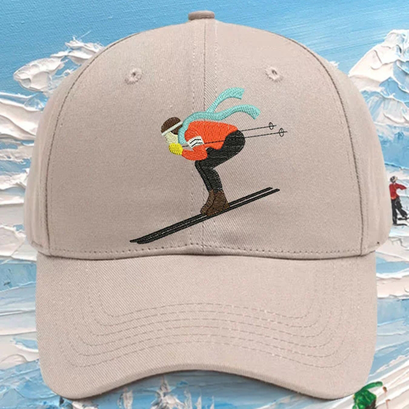 Comstylish Unisex Skier's Accelerate Downhill Print Hat