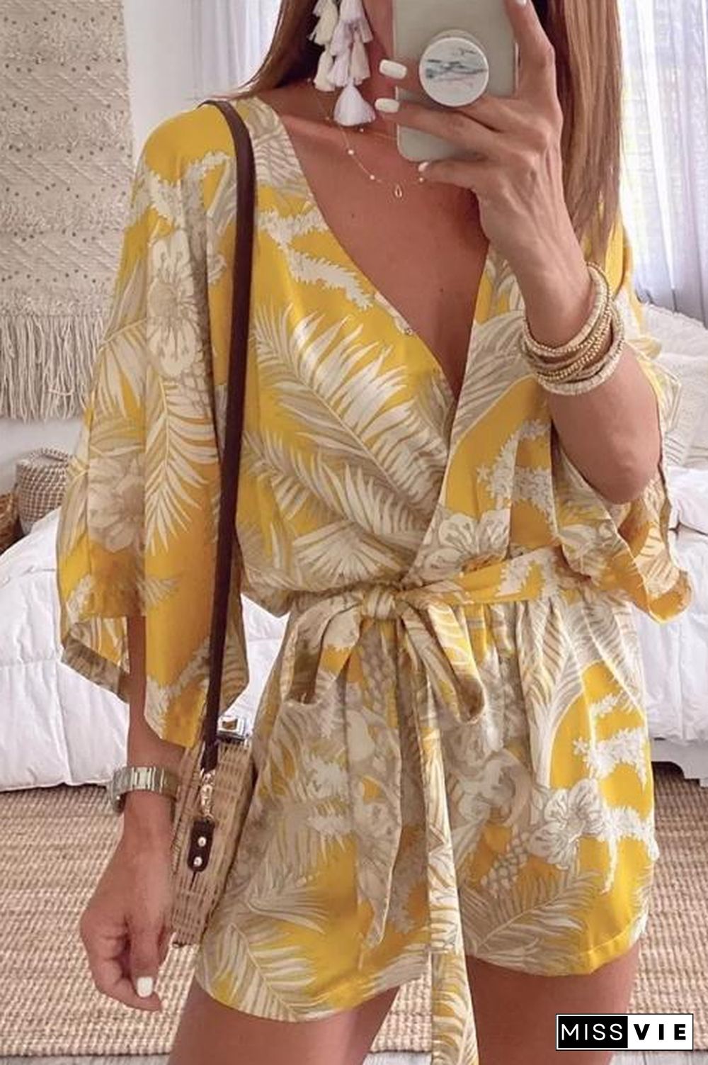 Plantain Leave Batwing Romper