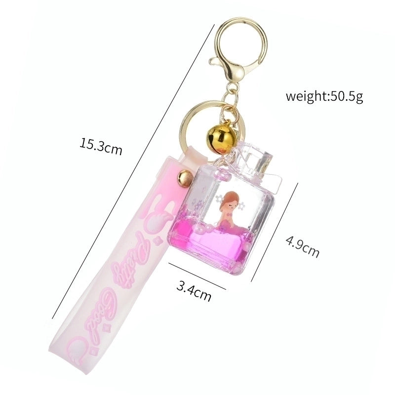 Cartoon Style Mermaid Perfume Bottle Arylic Metal Unisex Bag Pendant Keychain