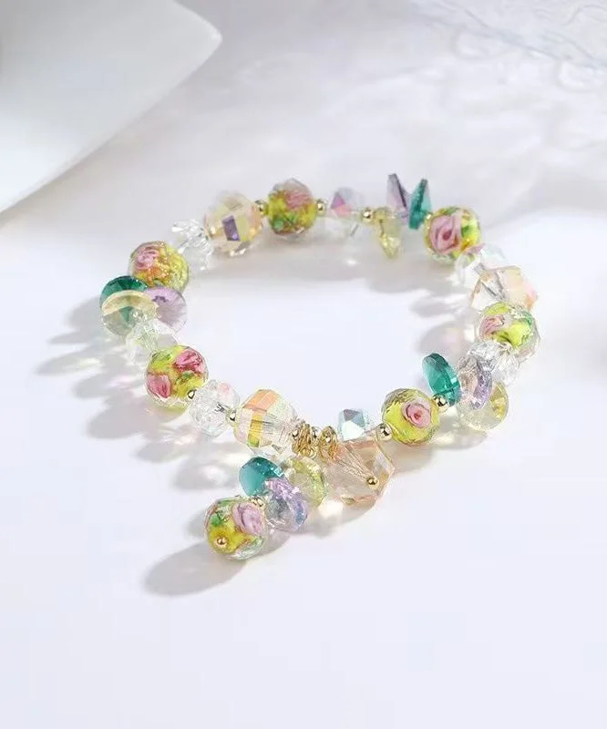 Cute Yellow Alloy Crystal Charm Bracelet