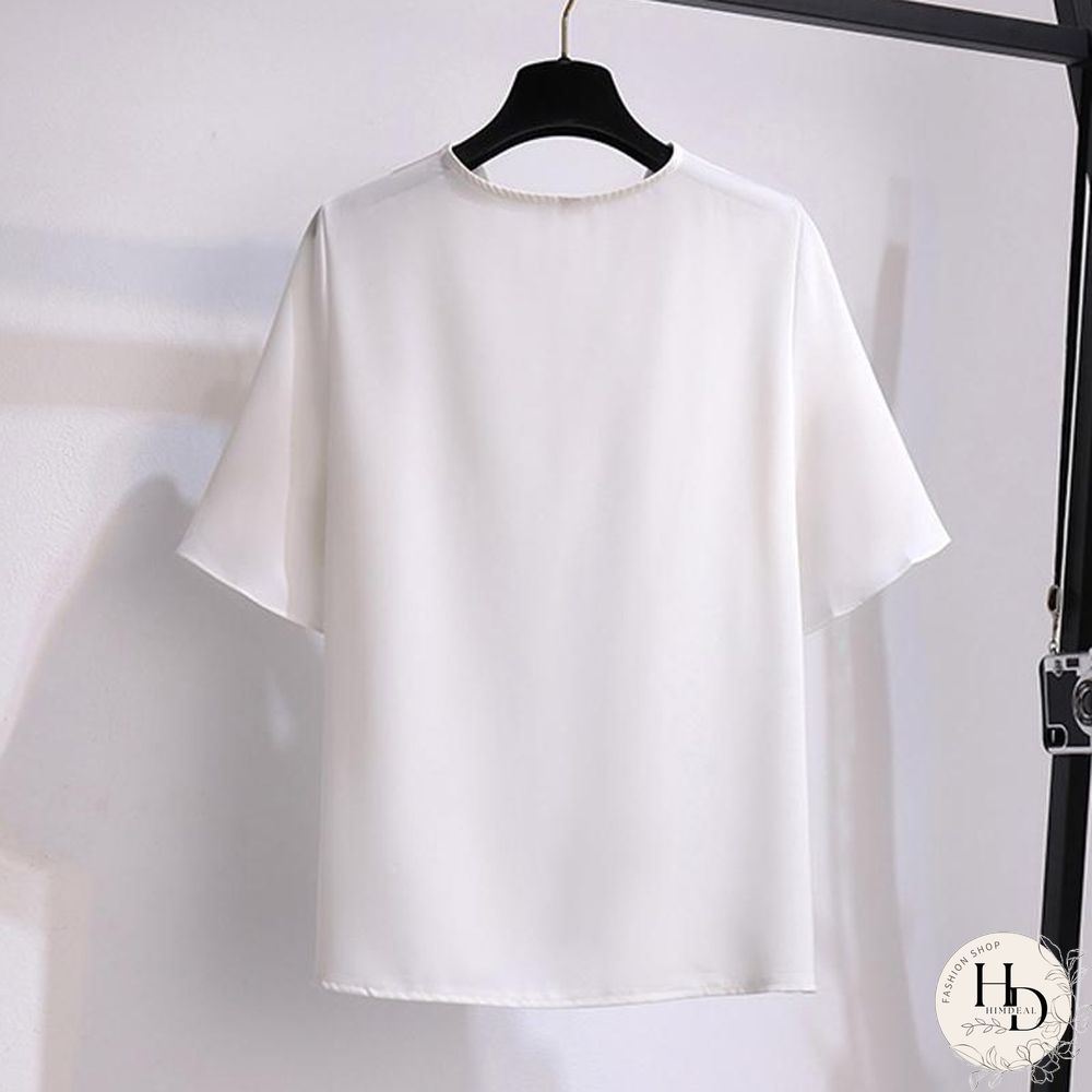Chic V-Collar Tee+Button Shorts P10770