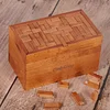 32-step wooden puzzle box toy, handmade, Luban lock storage box