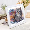 5D DIY Partial Special Shaped Drill Diamond Painting Kit Cat Decor With Frame Kit 18x18cm
