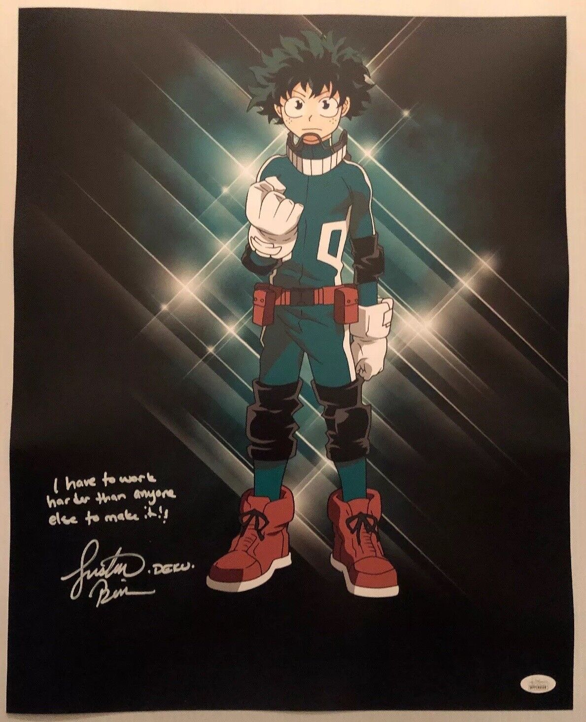 Justin Briner Signed Autographed 16x20 Photo Poster painting DEKU My Hero Academia JSA COA 6