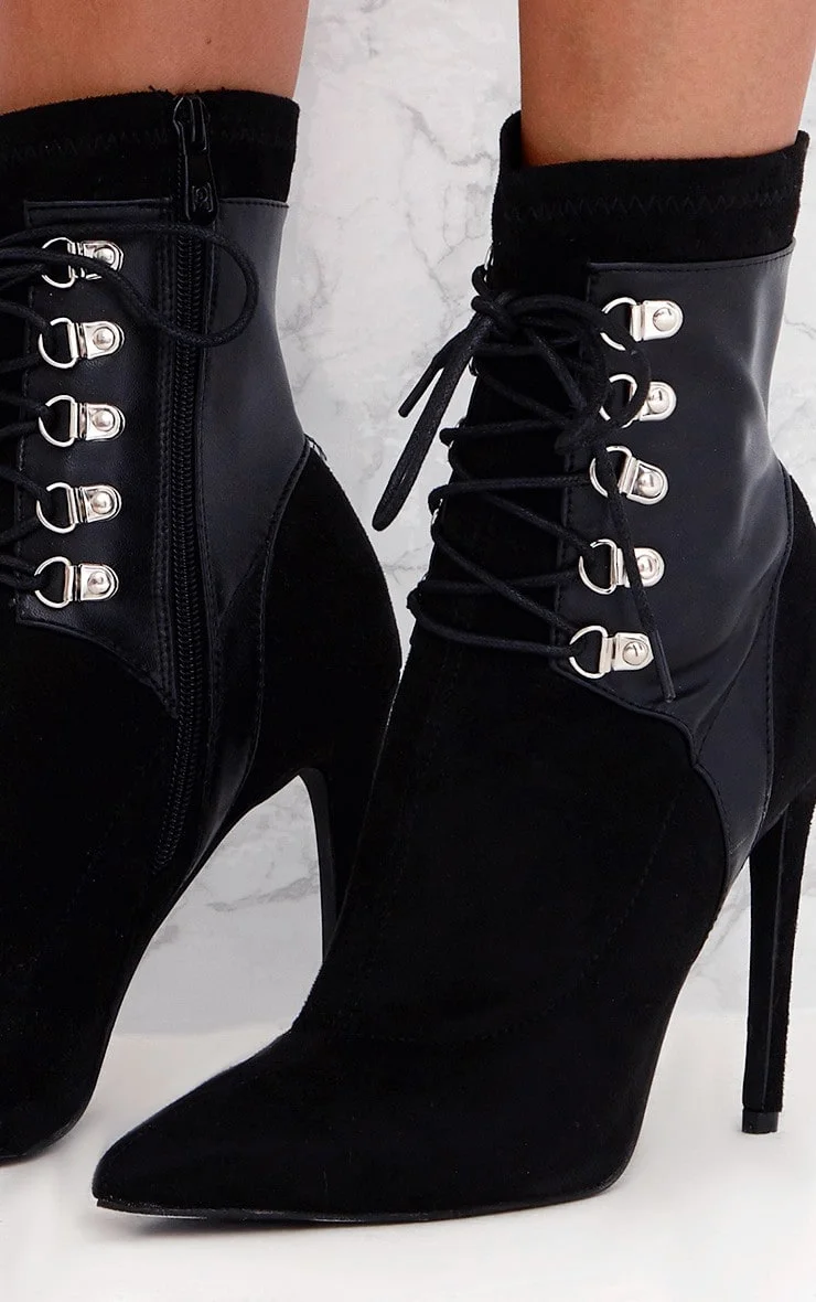 Brown high heel platform lace up ankle boots size 7.5 | eBay