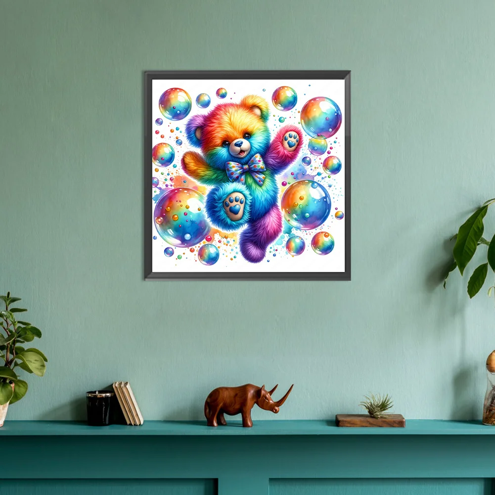 Diamond Painting - Full Round Drill - Rainbow Bear(Canvas|30*30cm)