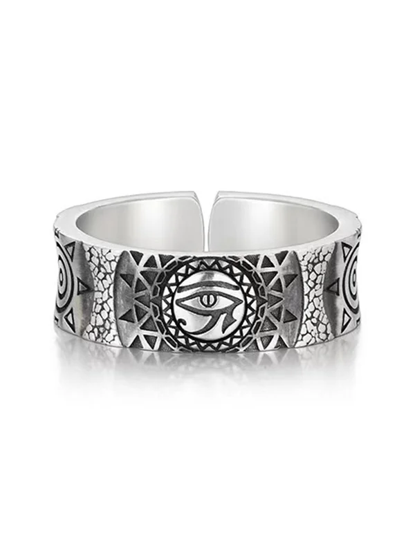 Vintage Gothic The Eye Of Horus Adjustable Open Alloy Ring