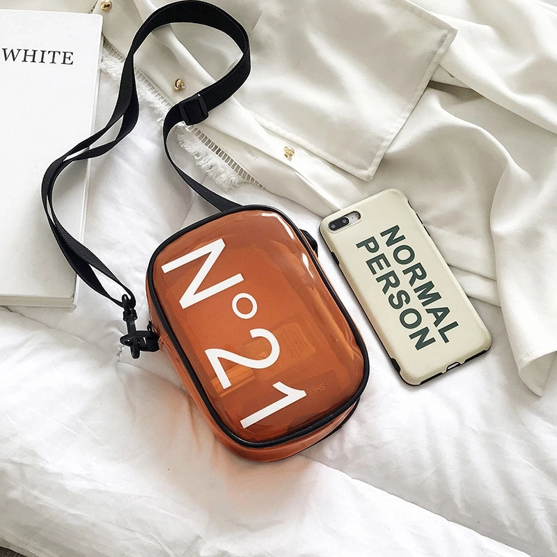 Women’s Small PVC Solid Color Streetwear Square Zipper Jelly Bag