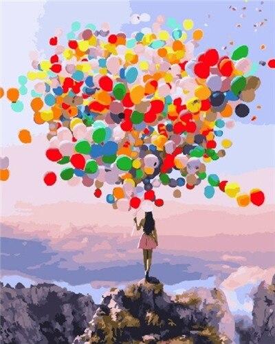 

Colorful Balloons on Mountain Peak – Paint By Numbers - 40*50CM, 501 Original