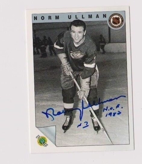 1992 Ultimate Norm Ullman Detroit Red Wings Autographed Card W/Our COA