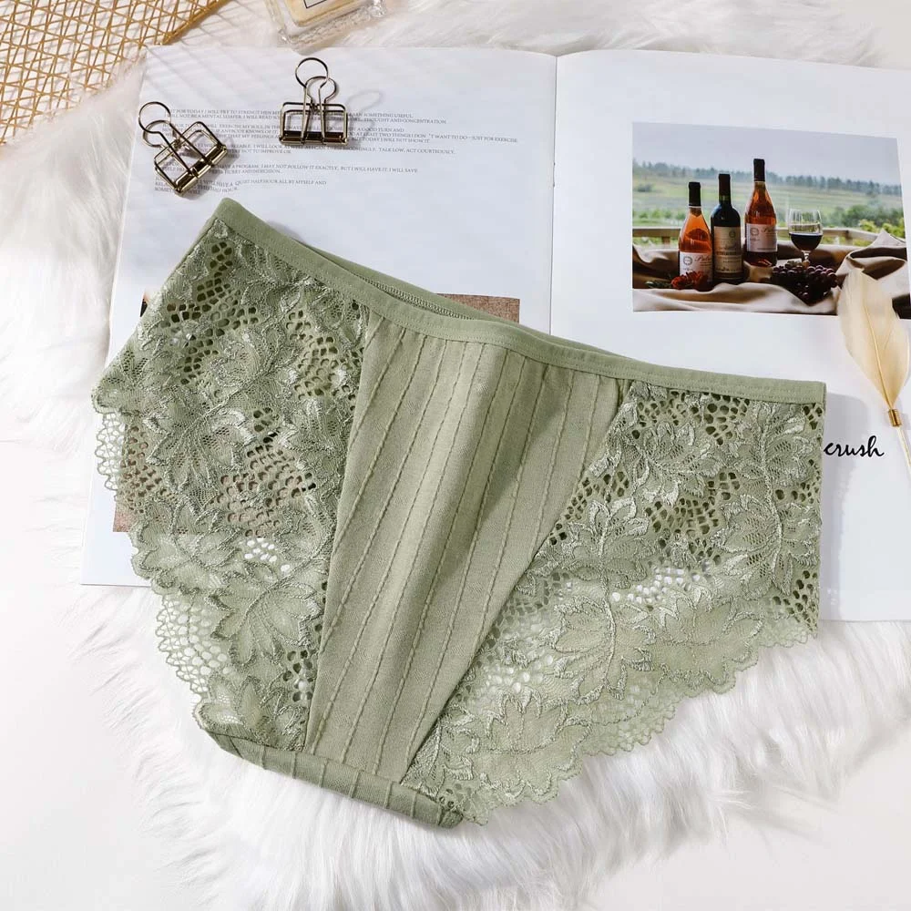 Fashionable sexy comfortable lace panties exquisite panties solid color shorts sexy underwear cutout underwear ladies