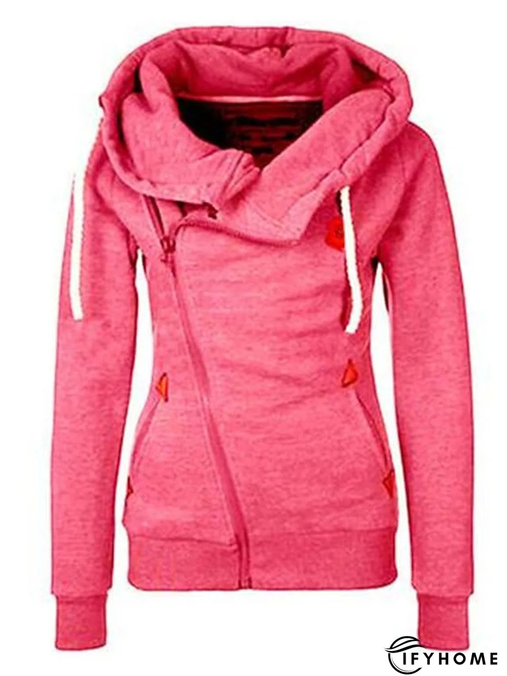 Women's Casual Jacket Hoodie Jacket Warm Breathable Outdoor Daily Wear Vacation Going out Zipper Pocket Zipper Hoodie Active Sports Comfortable Street Style Solid Color Regular Fit Outerwear Long | IFYHOME