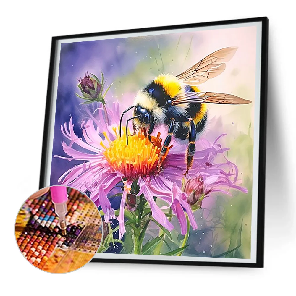 Diamond Painting - Full Round Drill - Flower Bee(Canvas|30*30cm)