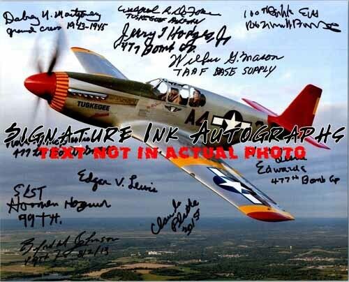 TUSKEGEE AIRMEN Multi Signed Autographed WORLD WAR 2 8x10 Photo Poster painting reprint