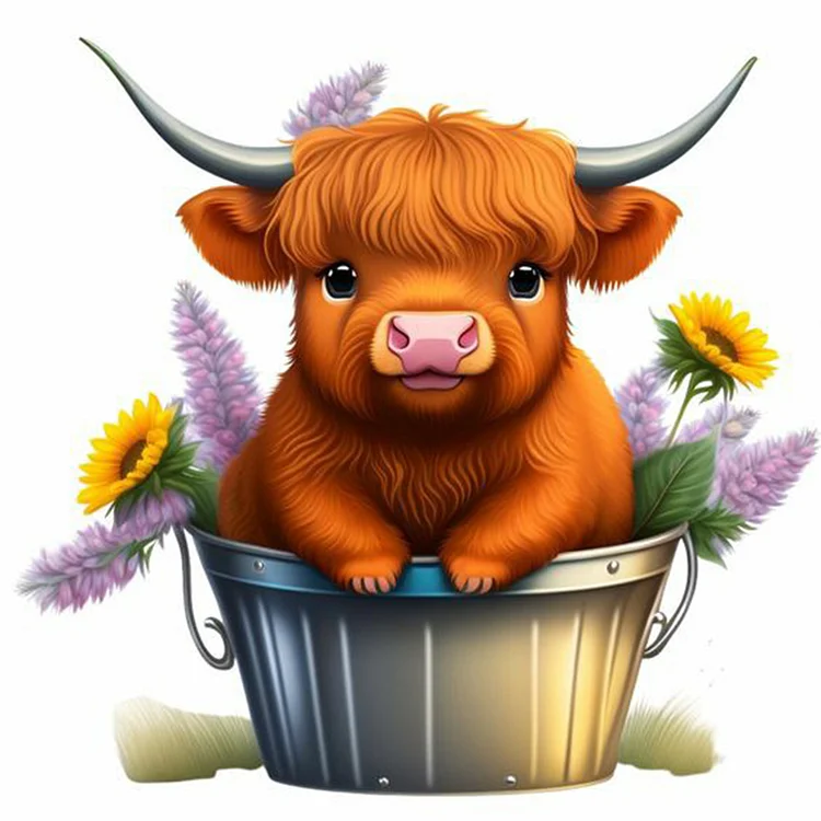 Cute Yak 30*30CM(Canvas) Full Round Drill Diamond Painting gbfke