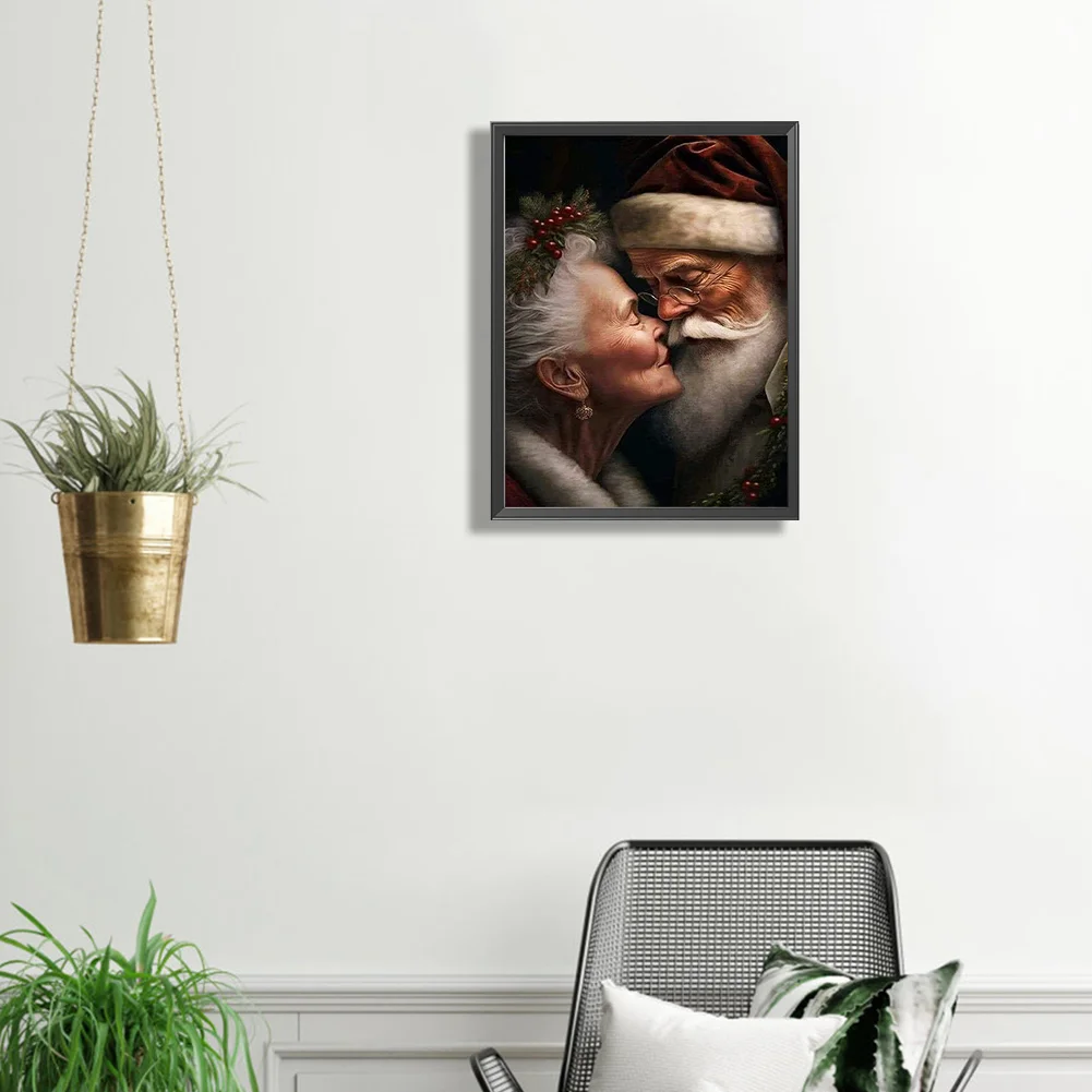Diamond Painting - Full Square Drill - Xmas Old Couple(Canvas|30*40cm)