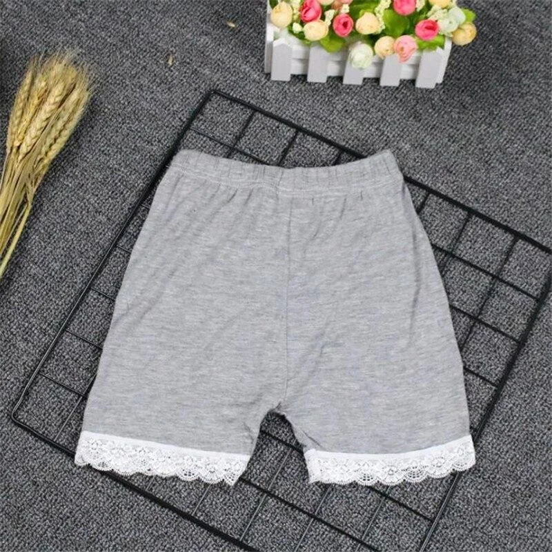 2021 Kids Girls Leggings Children Short Pants Pure Color Capris Girl Lace Kid Breathe Freely Trousers Cotton Pantyhose