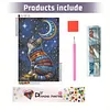 Diamond Painting -DIY Round Drill Starry Sky and Cats(40x60cm)