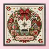 Christmas Patch Wreath Full 11CT 3 Strand Stamped Cross Stitch Kit 45x45cm tapestrymarket
