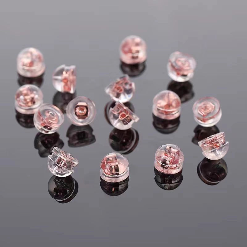 1 Pair Diameter 5mm 925 Sterling Silver Silica Gel Ear Nuts Earring Accessories