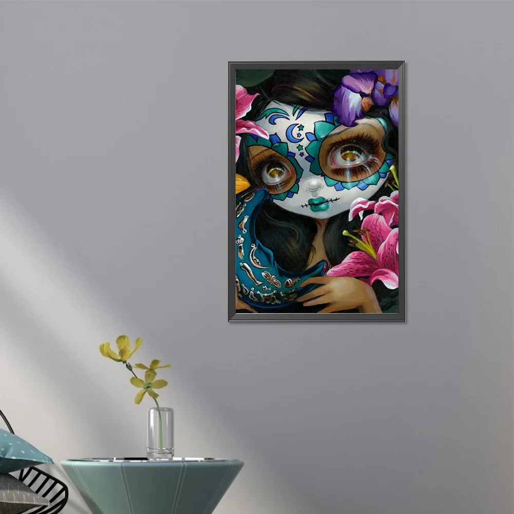 Partial AB Diamond Painting - Full Round Drill - Devil Mask Doll(Canvas|45*65cm)