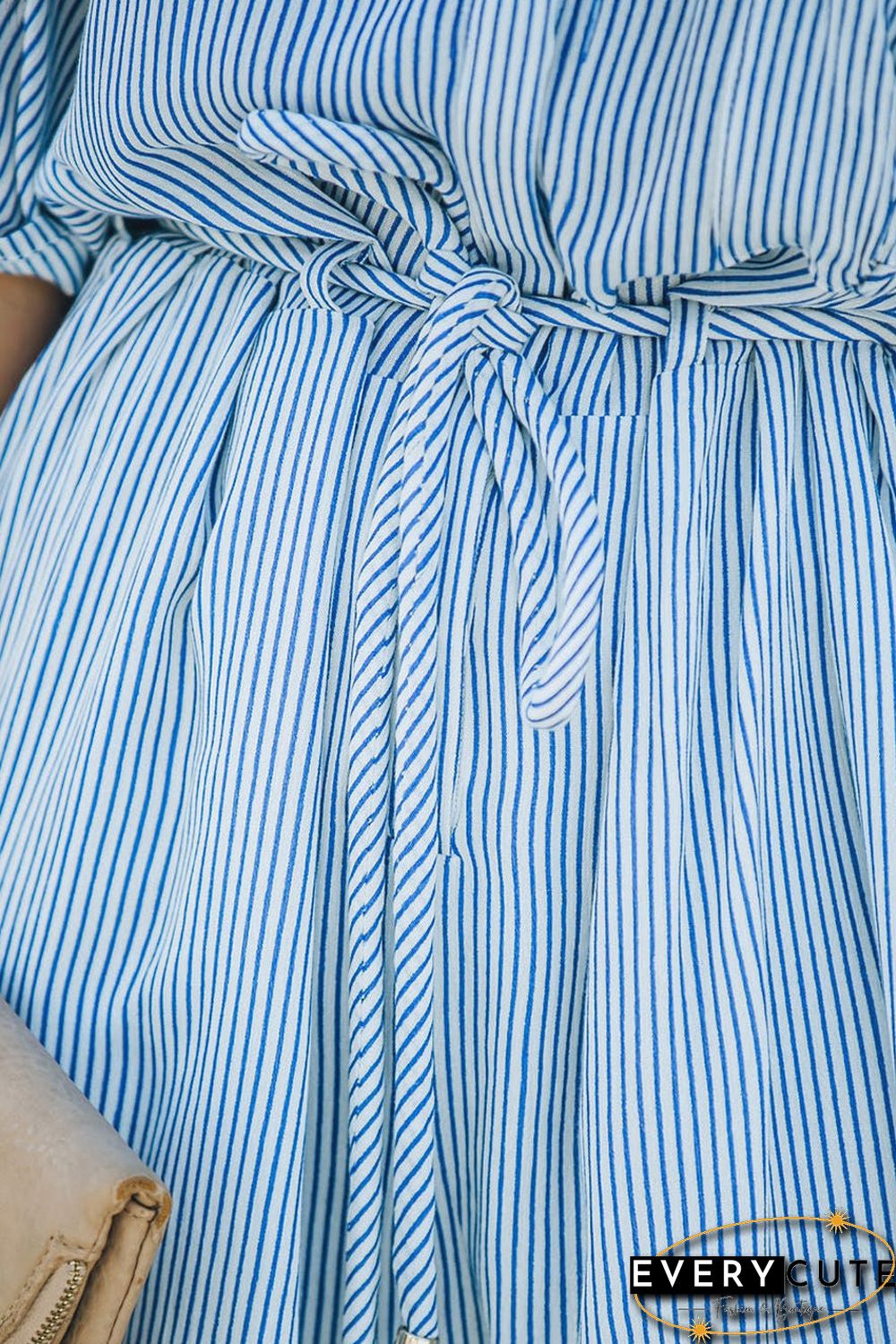 Striped Collared Tie Romper