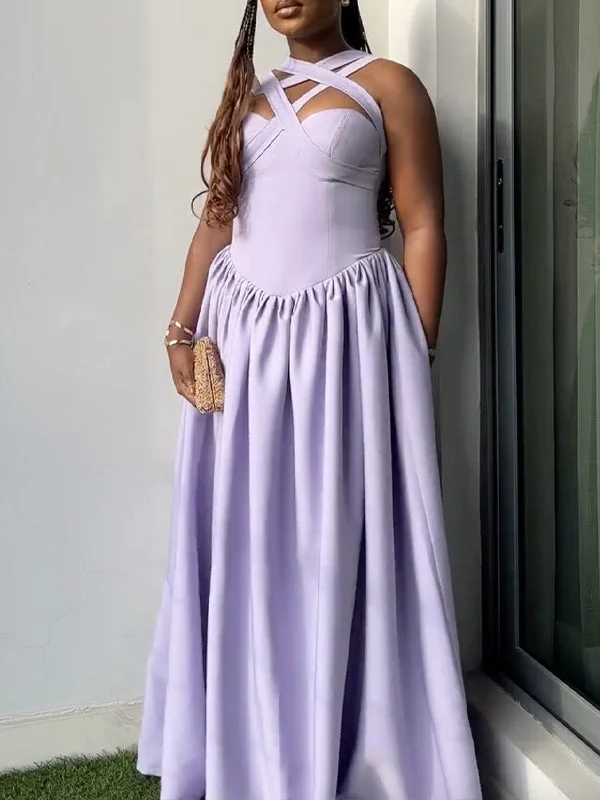 Cross Sleeveless Maxi Dress