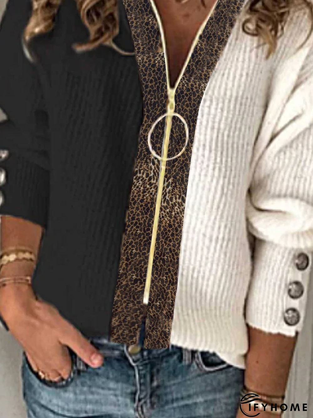 Women Winter Casual V neck Acrylic Lightweight Long sleeve Loose Regular Sweater | IFYHOME