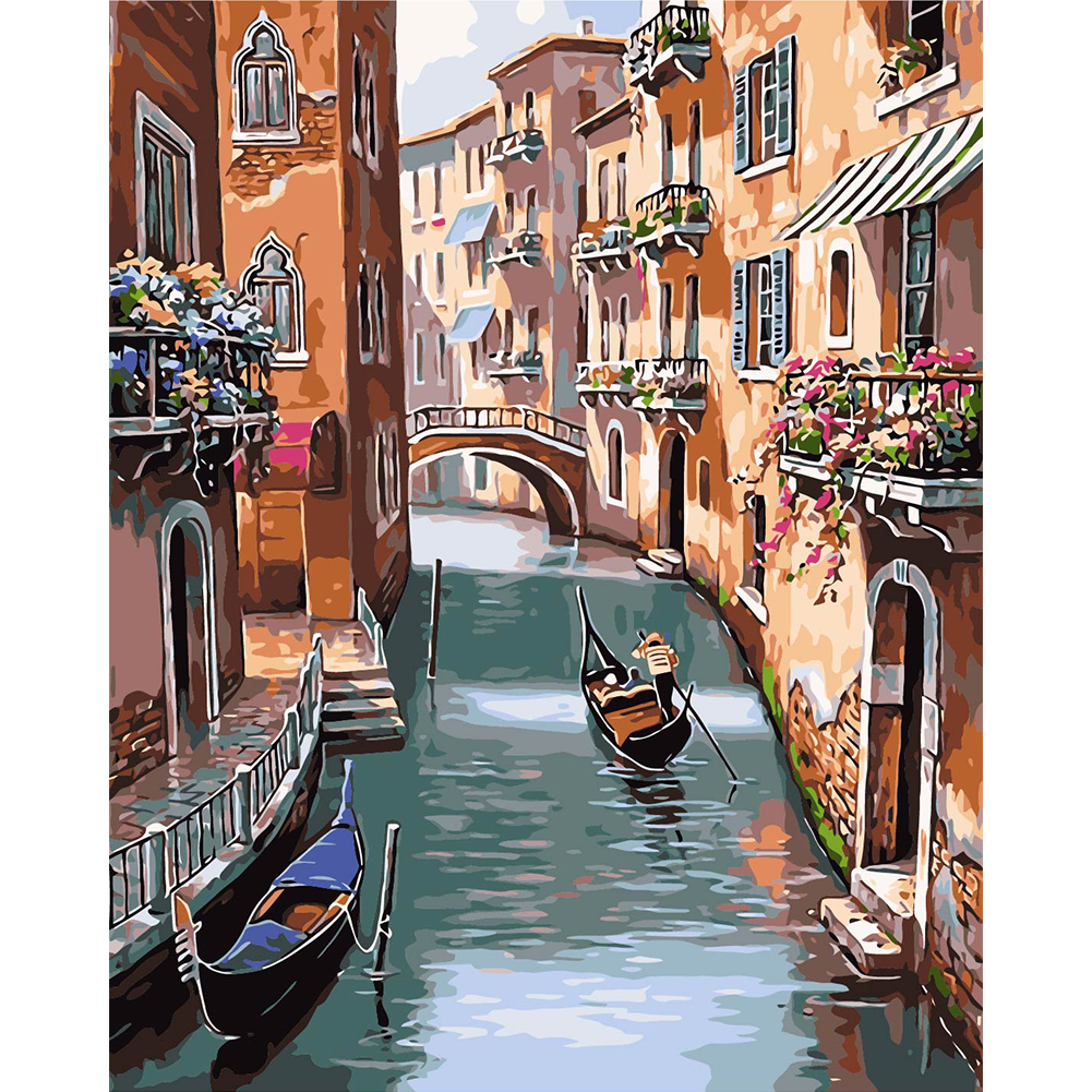 

40*50CM Paint By Numbers-River Boat, 501 Original