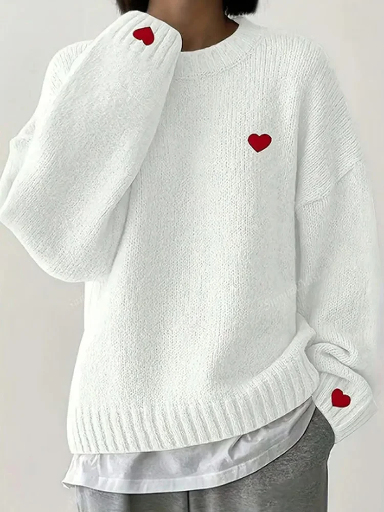 VChics Women's Valentine's Day Heart Casual Sweater