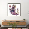 Flowers And Cat - 16CT Stamped Cross Stitch 40*40cm/15.75*15.75in