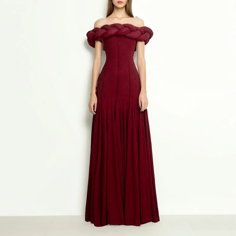 Zingj Fashion Temperament Dress Women 2025 Summer New Niche Design Sense Folded Body Dress