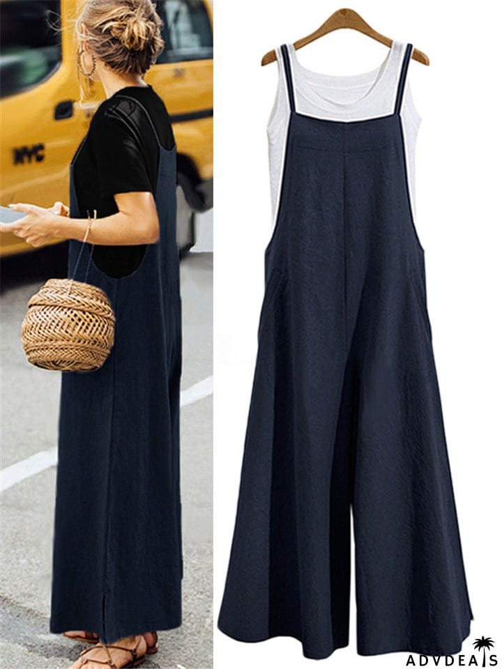 Women&rsquo;s Loose Fit Wide Leg Jumpsuit Dungarees