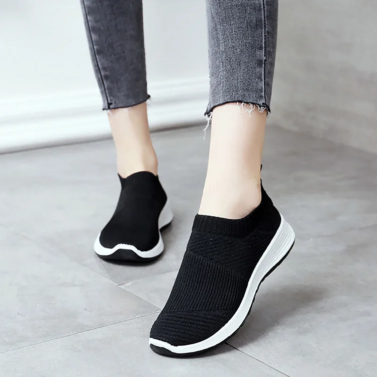 Womens Mesh Breathable Casual Sport Flat Shoes