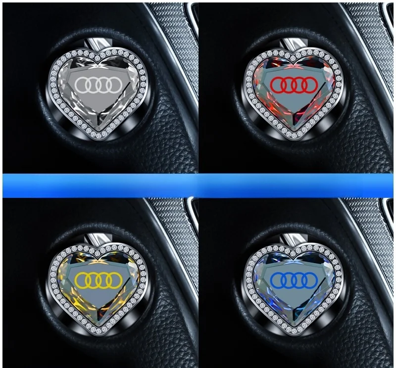 "Crystal Heart" car one-button start protective cover