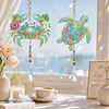 Crab & Turtle 5D Diamond Painting Suncatcher with Crystal Pendant, Double-Sided Hanging Wind Chime Kit for Adults | Beach Coastal Ocean Decor