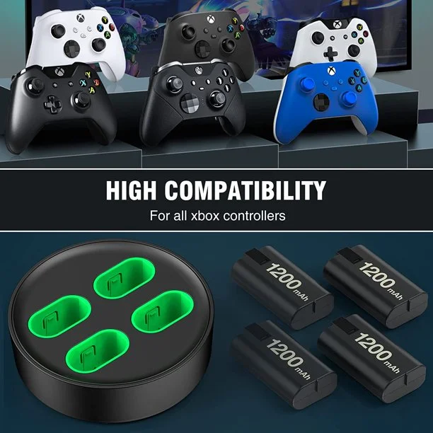 DinoFire Charger for Xbox One Rechargeable Battery Pack, Xbox Charger Station for Xbox Series X|S