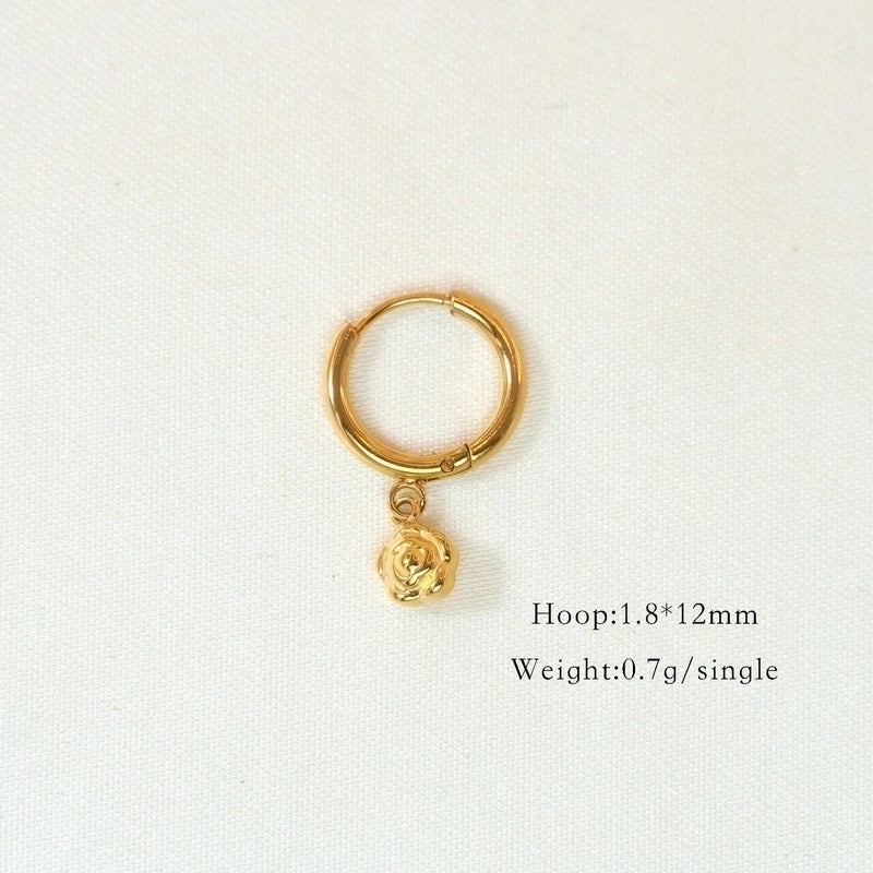 1 Pair Minimalist Cross Devil’s Eye Moon 304 Stainless Steel Drop Earrings