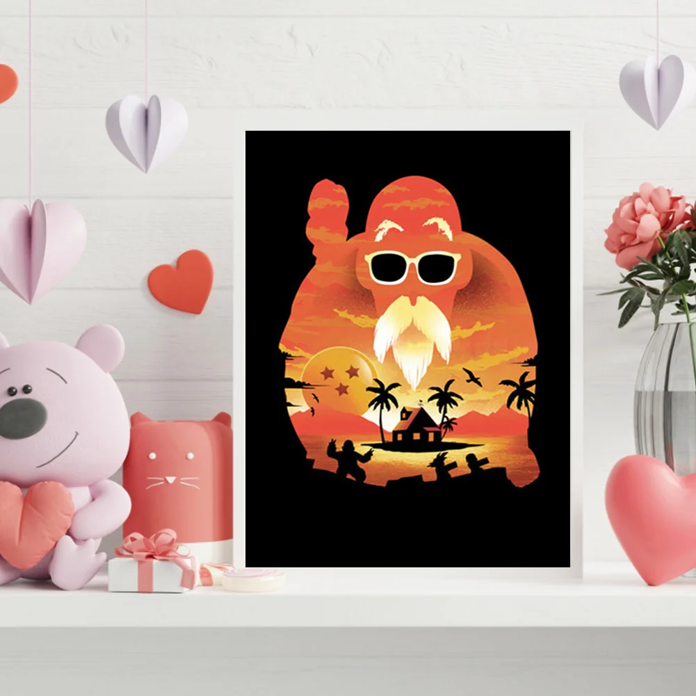 Full Round Diamond Painting 30*40cm - Silhouette Anime