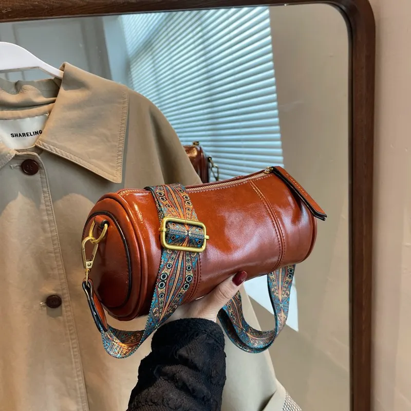 Retro Cylinder Bag Crossbody Bag
