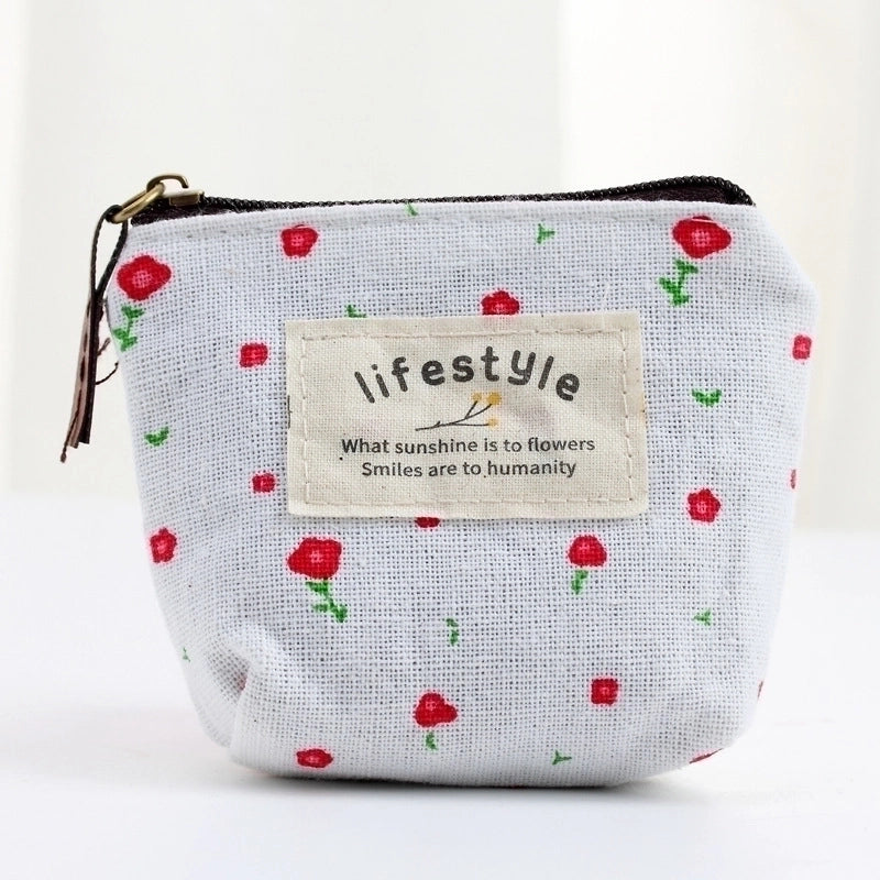 Women’s Flower Canvas Zipper Coin Purses