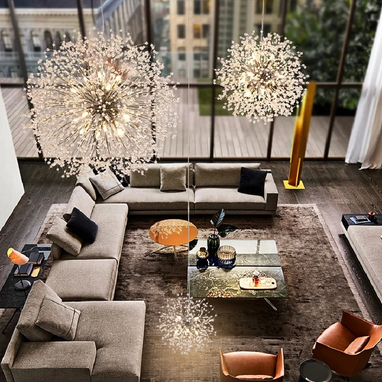 Dandelion Crystal Pendant Light Living Room Bedroom  Vjlight