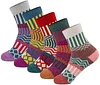 Winter Thick Soft Wool Vintage Pattern 5 Pairs Socks For Christmas Gift