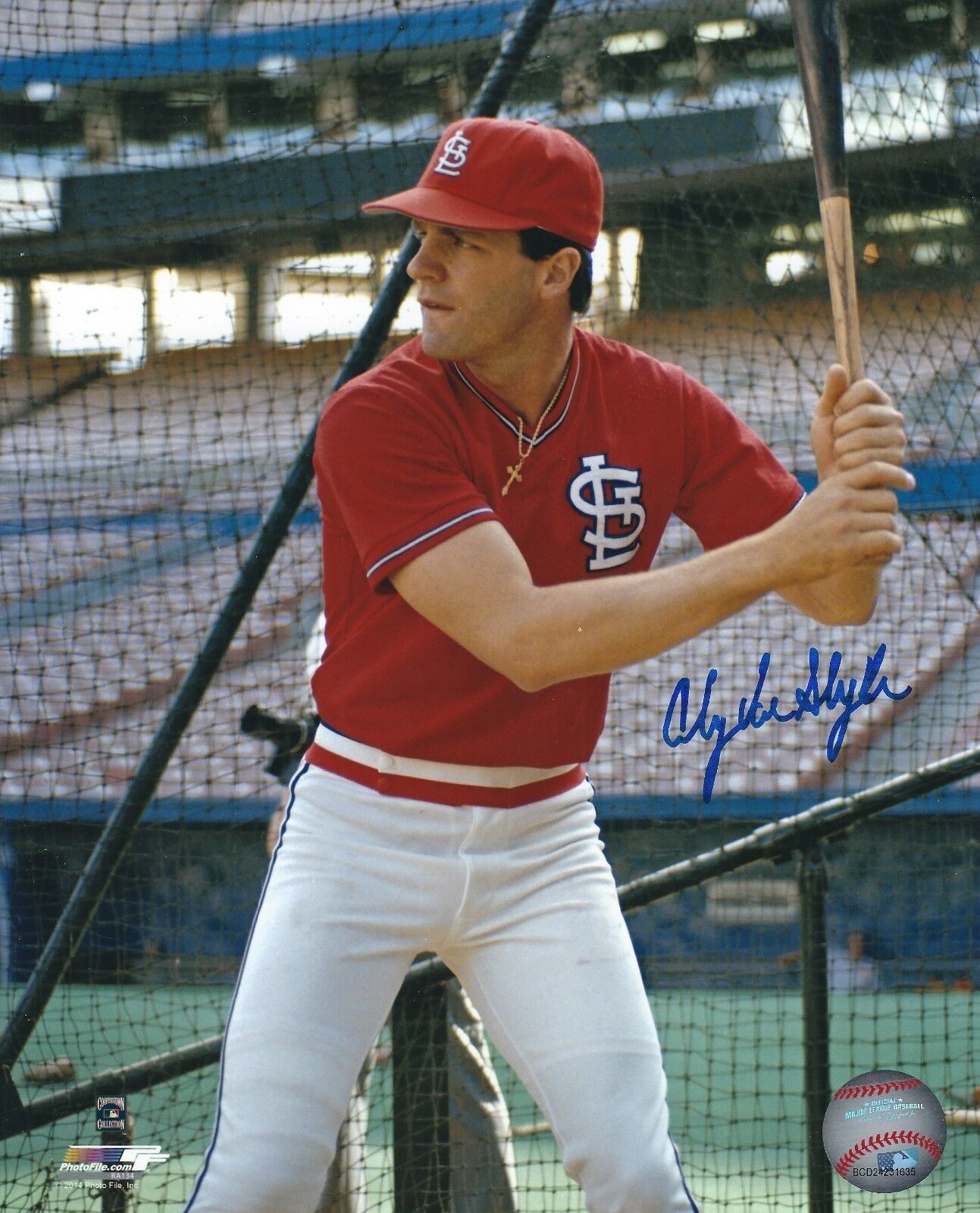 Signed 8x10 ANDY VAN SLYKE ST LOUIS CARDINALS Autographed Photo Poster painting w/ Show ticket