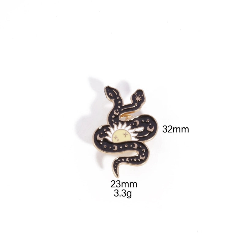 Retro IG Style Pin Sun Moon Snake Alloy Plating Unisex Brooches