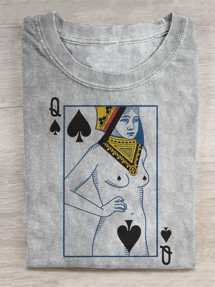 Teecade Teecade  Card Art Queen of Spades T-shirt