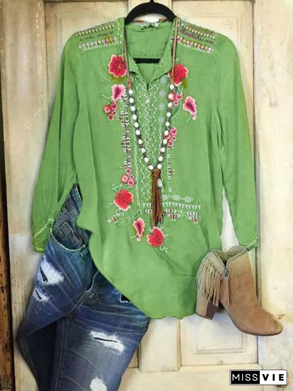 Women Floral Shift Casual Shirts & Tops