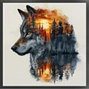 (US Only)Wolf Printed Cross Stitch Kit 45x45cm DIY 14CT Thread Art Needlework Home Decor