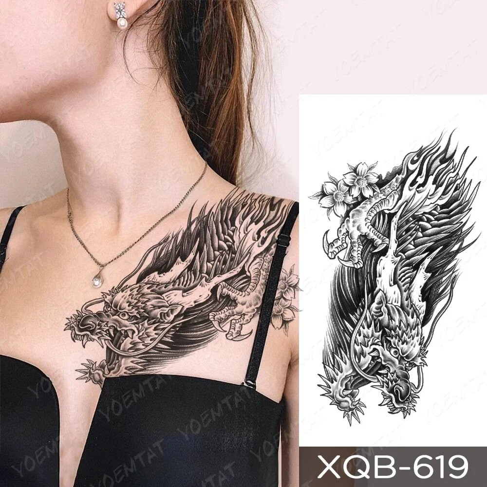 Sdrawing Temporary Tattoo Sticker Butterfly Flower Totem Flash Tatto Y2k Style Body Art Arm Leg Waist Fake Tatoo Men Women