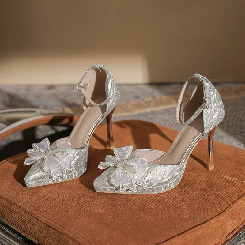 Churchf Churchf High Heels 2023 Spring And Autumn New Fine Heel Pointed Sexy Female Shoes Korean Version Joker High Heel Wedding Shoes